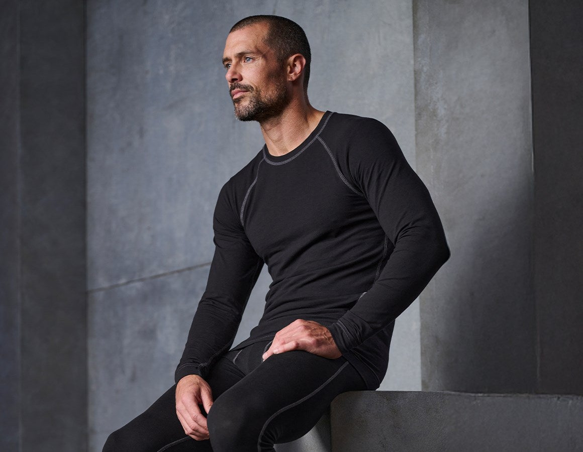 Additional image 1 e.s. cotton stretch long sleeve basis-light black