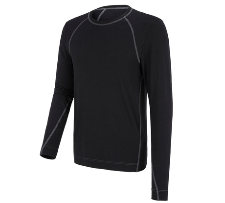 Primary image e.s. cotton stretch long sleeve basis-light black