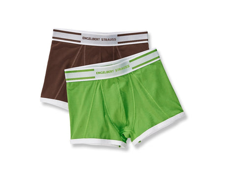 Primary image e.s. Cotton stretch pants colour, pack of 2 chestnut+seagreen