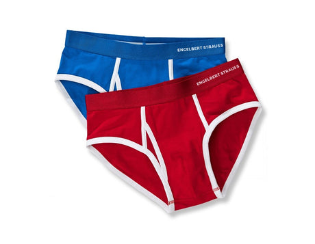Primary image e.s. Cotton stretch briefs colour, pack of 2 gentianblue+fiery red