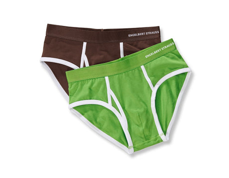 Primary image e.s. Cotton stretch briefs colour, pack of 2 chestnut+seagreen